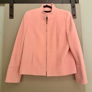 Wool Blazer Blush Pink Double Zipper Tailored Structured -FLAWS
